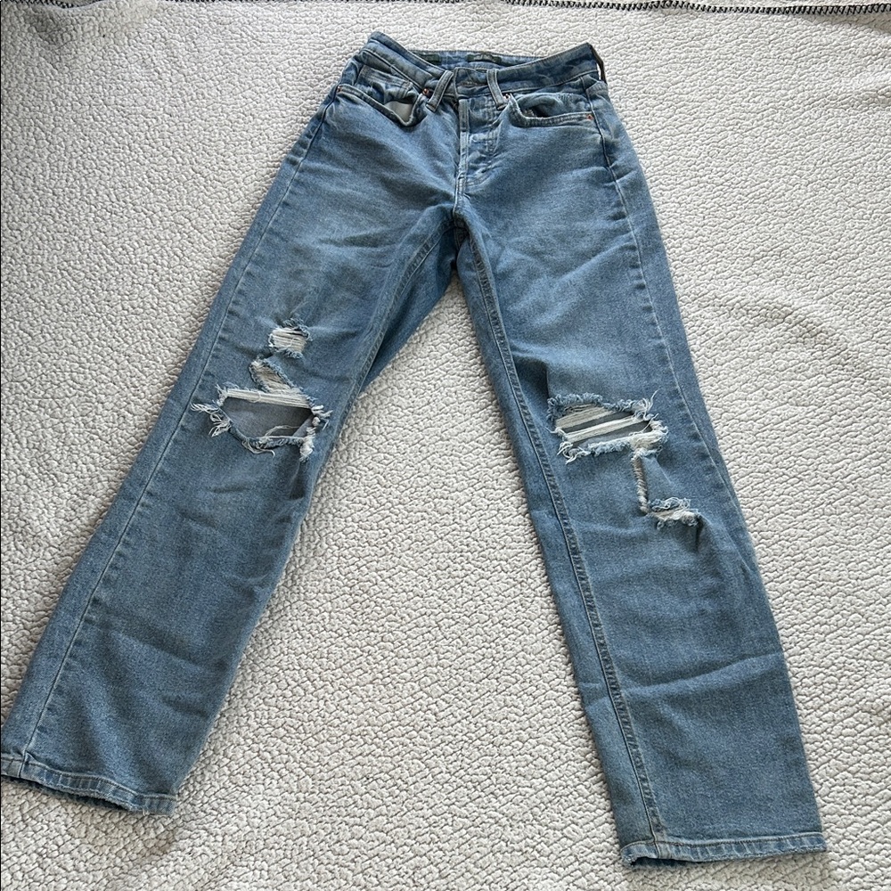 Wild Fable Distressed Blue Straight Leg Jeans